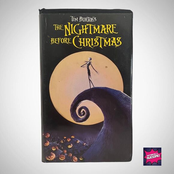 1994 Tim Burtons Nightmare Before Christmas Black Clamshell Cult Classic VHS - Picture 1 of 3